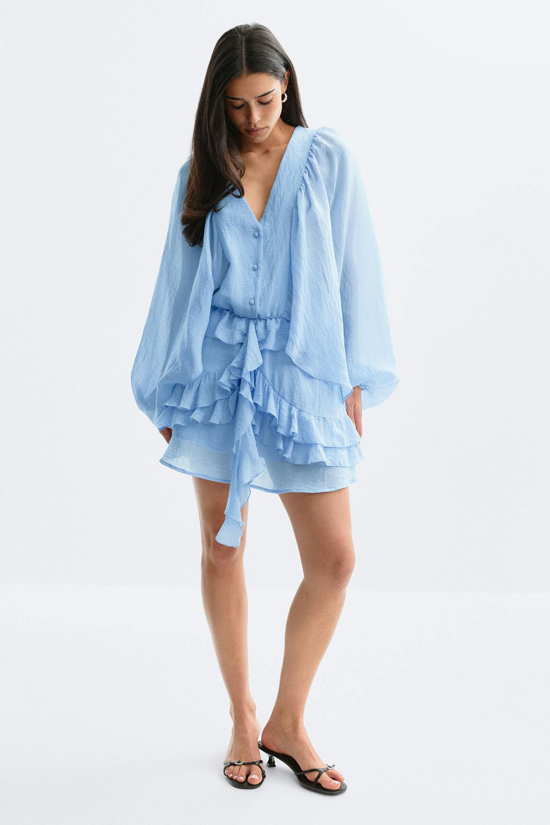 Boho mini dress - Bleu clair