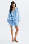 Boho mini dress - Bleu clair