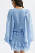 Boho mini dress - Bleu clair