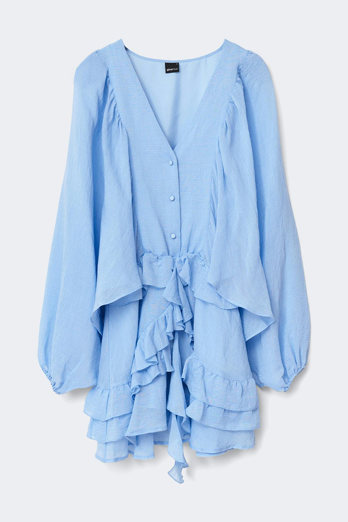 Boho mini dress - Bleu clair