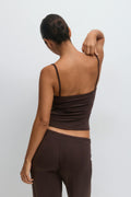 Strap loungewear singlet - Chocolate plum