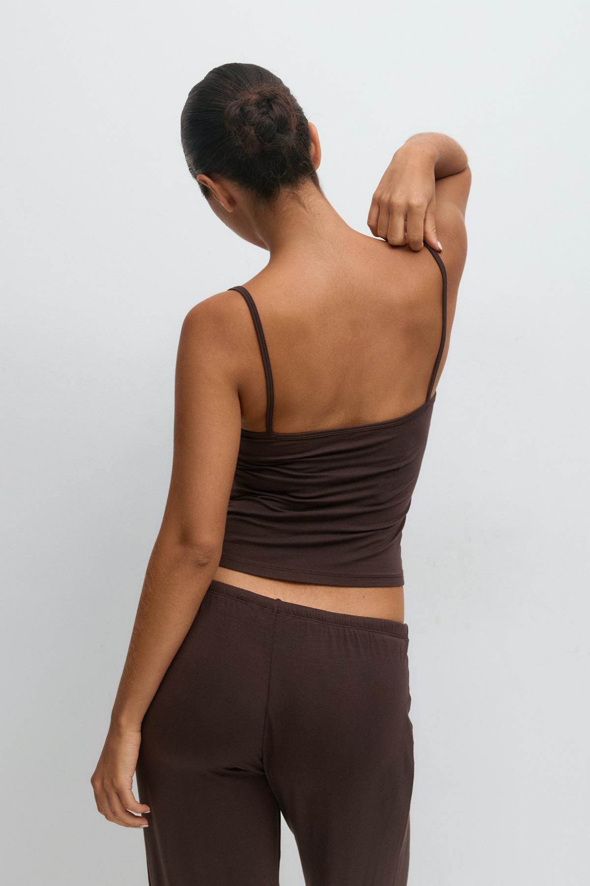 Strap loungewear singlet - Chocolate plum
