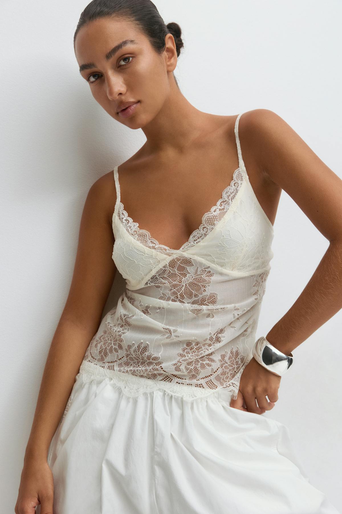 Lace singlet - Egret