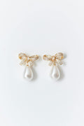 pearl bow earrings