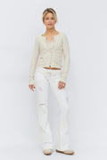 14+ pleated tie jeans - Blanc