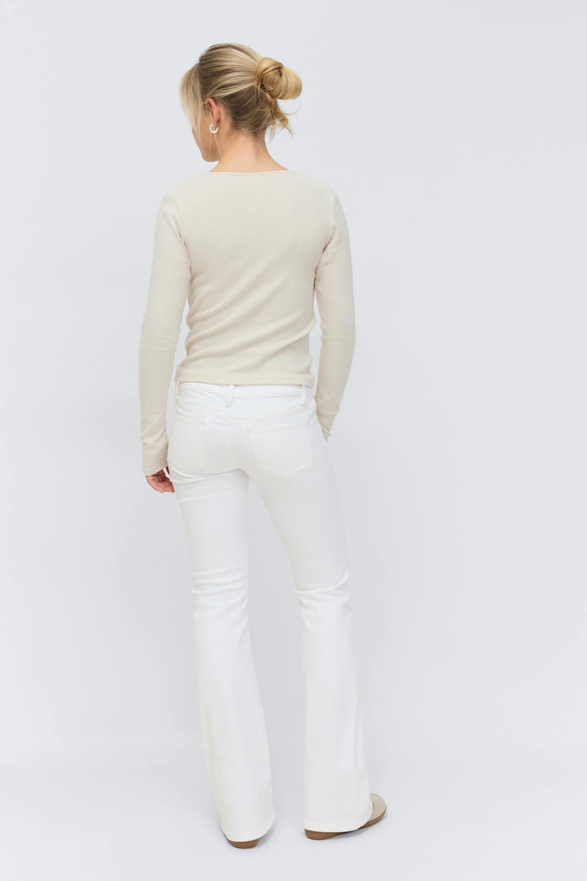 14+ pleated tie jeans - Blanc