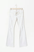 14+ pleated tie jeans - Blanc