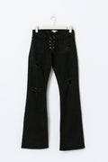 14+ pleated tie jeans - Offblack