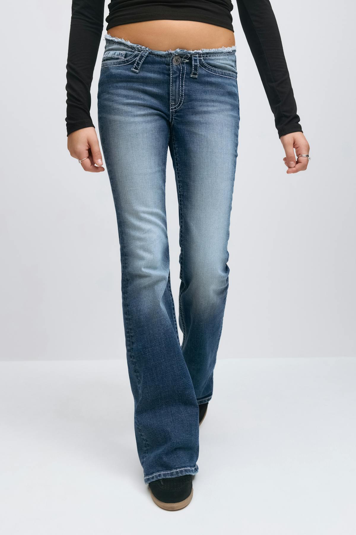 Y  x-tra low cut off jeans - Bleu foncé