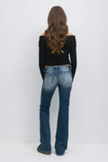 Y  x-tra low cut off jeans - Bleu foncé