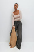 Scoop neck top - Cement