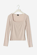 Scoop neck top - Cement