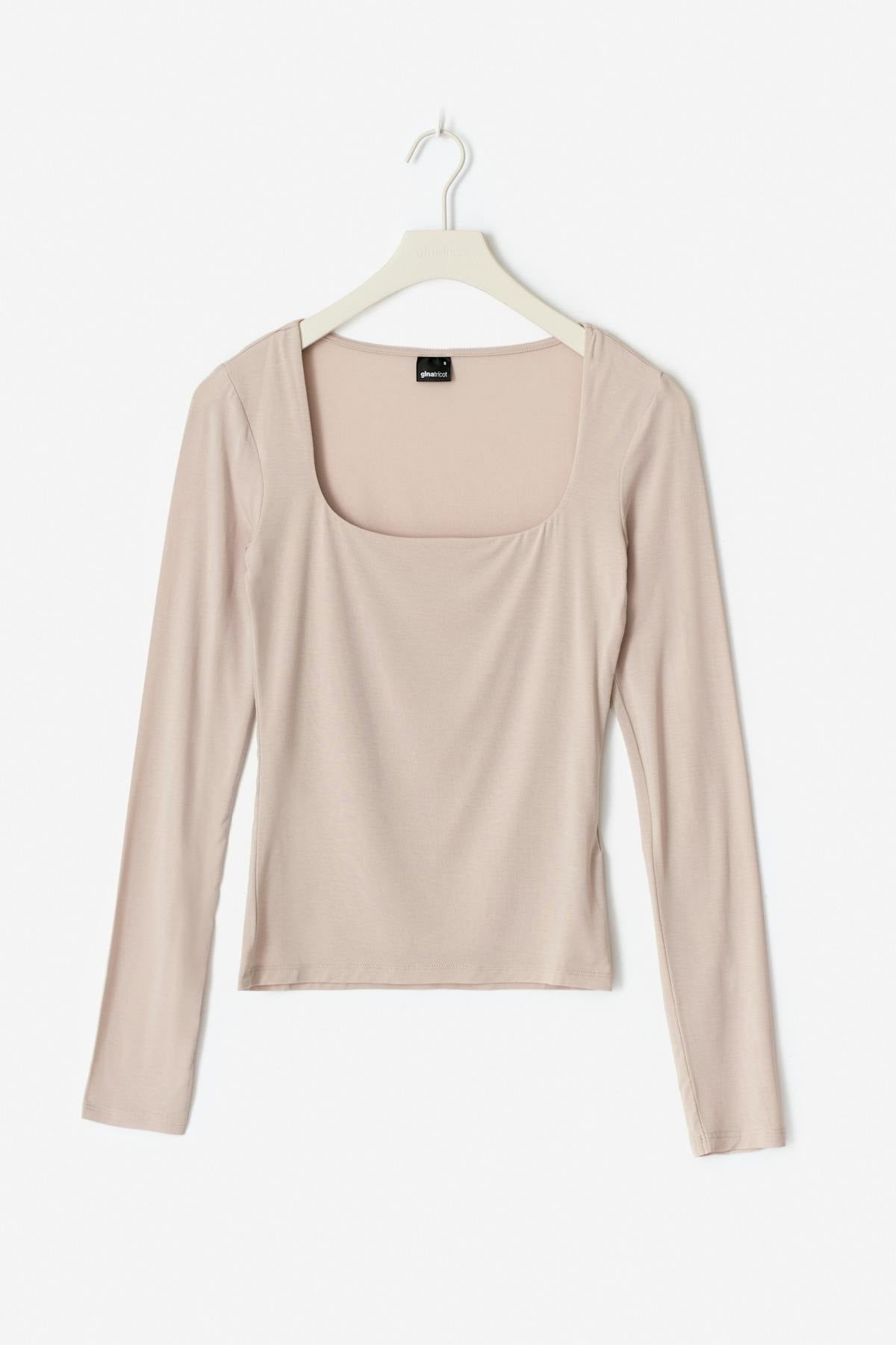 Scoop neck top - Cement