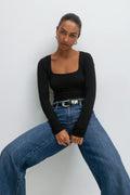 Scoop neck top - Cement