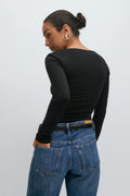 Scoop neck top - Cement