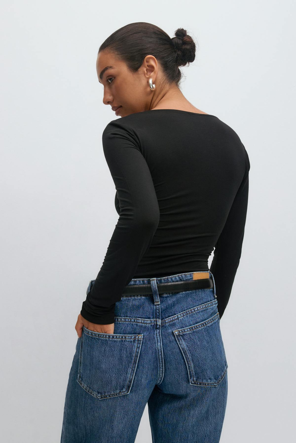 Scoop neck top - Cement