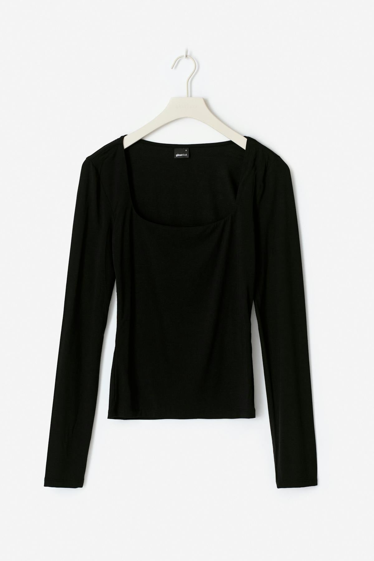 Scoop neck top - Noir
