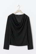 Draped knitted top - Noir