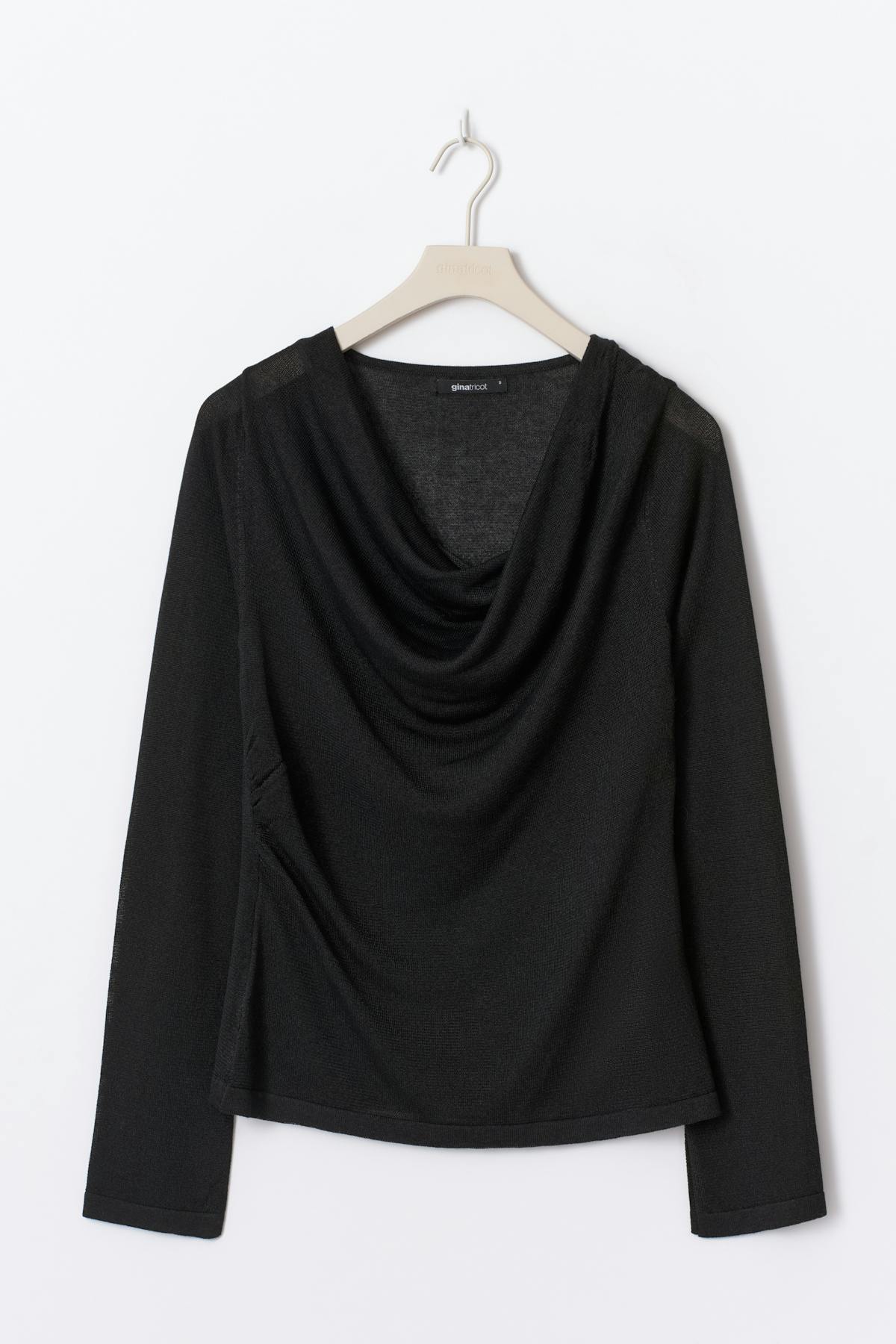 Draped knitted top - Noir