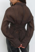 Sheer shirt - Marron