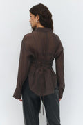 Sheer shirt - Marron