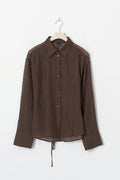 Sheer shirt - Marron