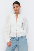 Smock blouse - Navy/white
