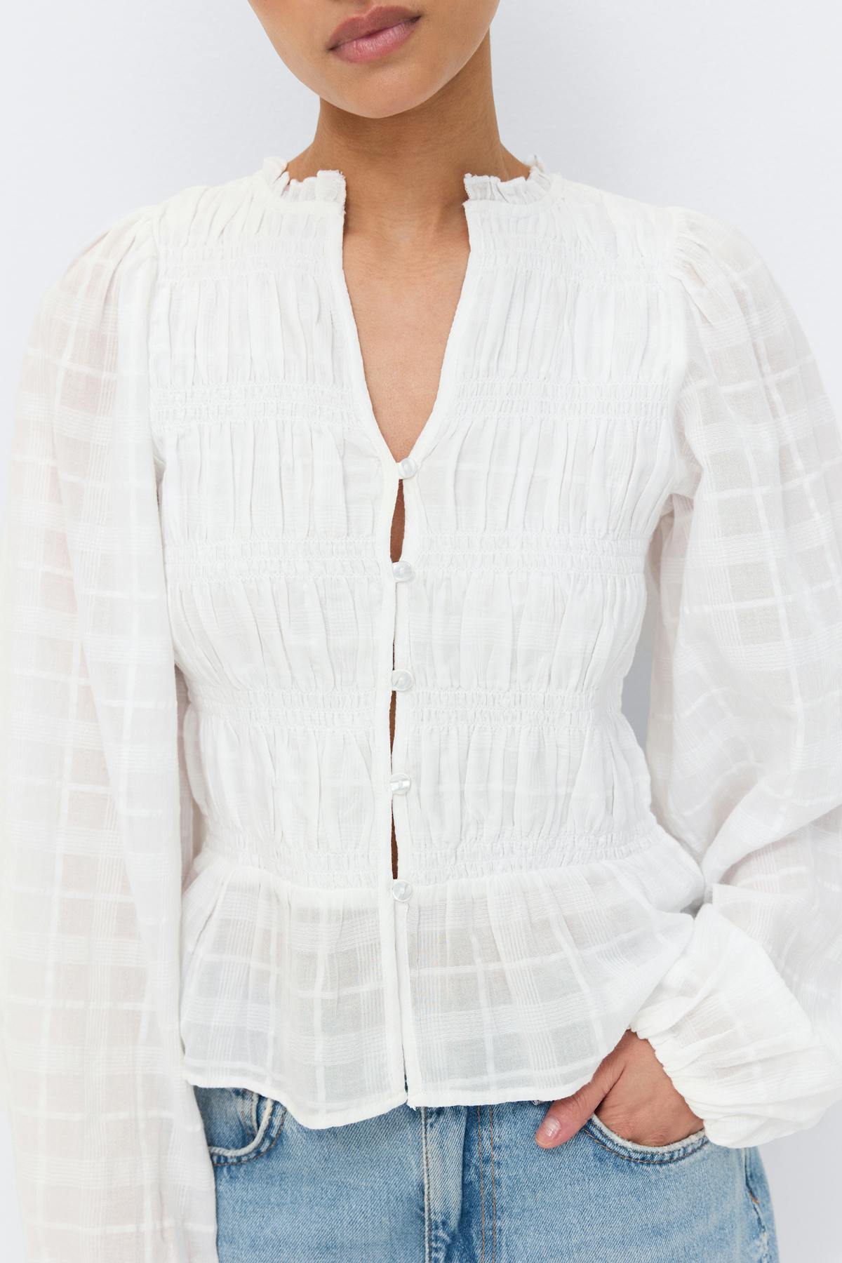 Smock blouse - Blanc