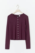 Soft loungewear cardigan - Bordeaux