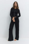Soft loungewear cardigan - Noir