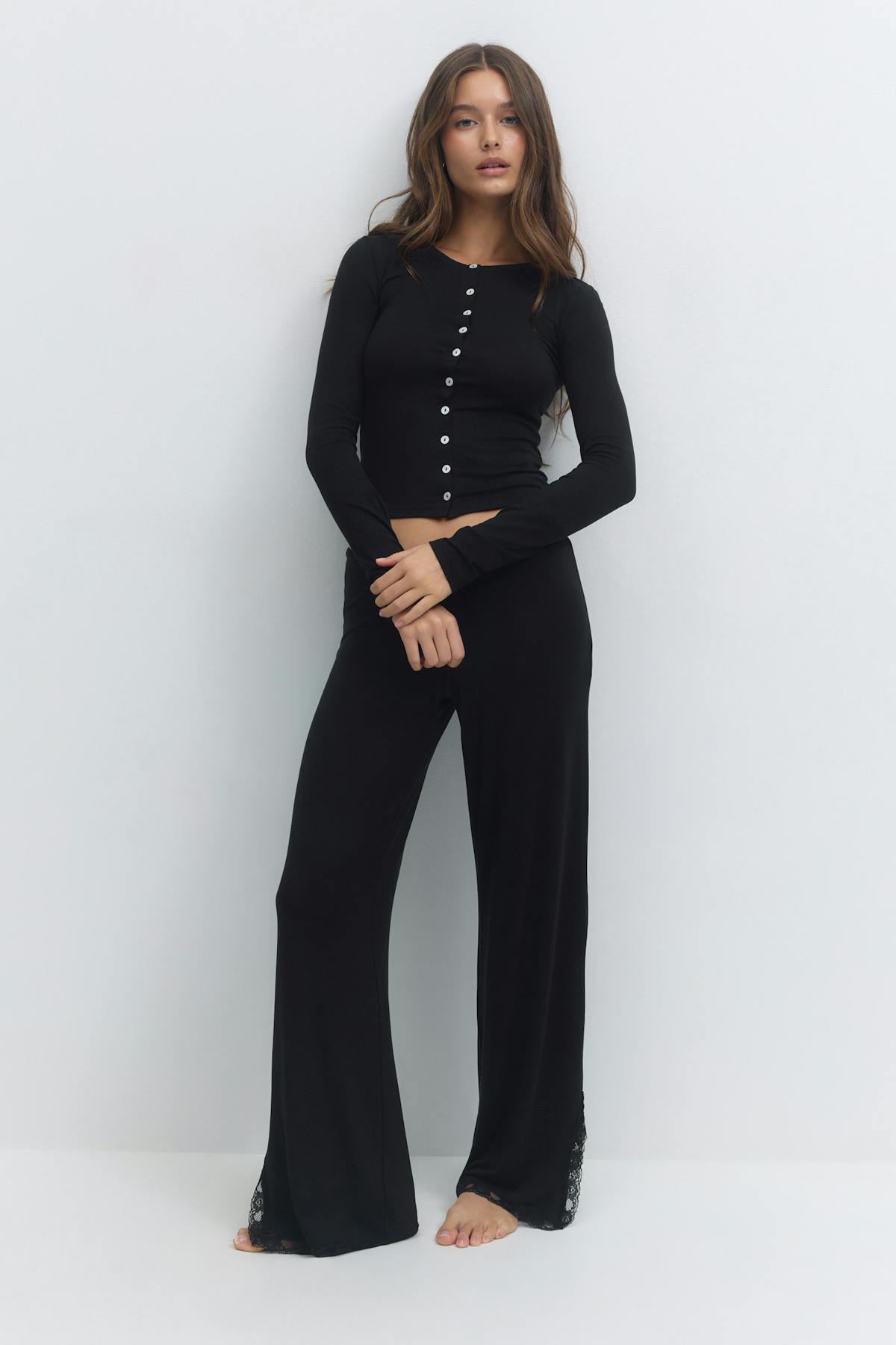 Soft loungewear cardigan - Noir