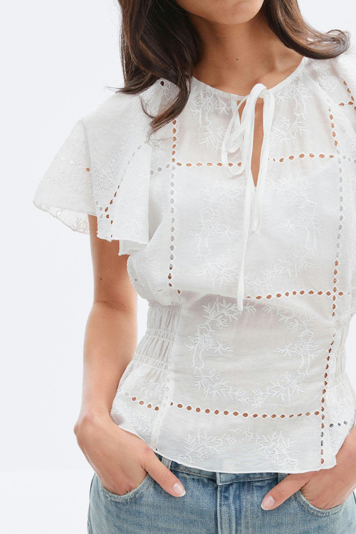 Sheer blouse - Blanc cassé