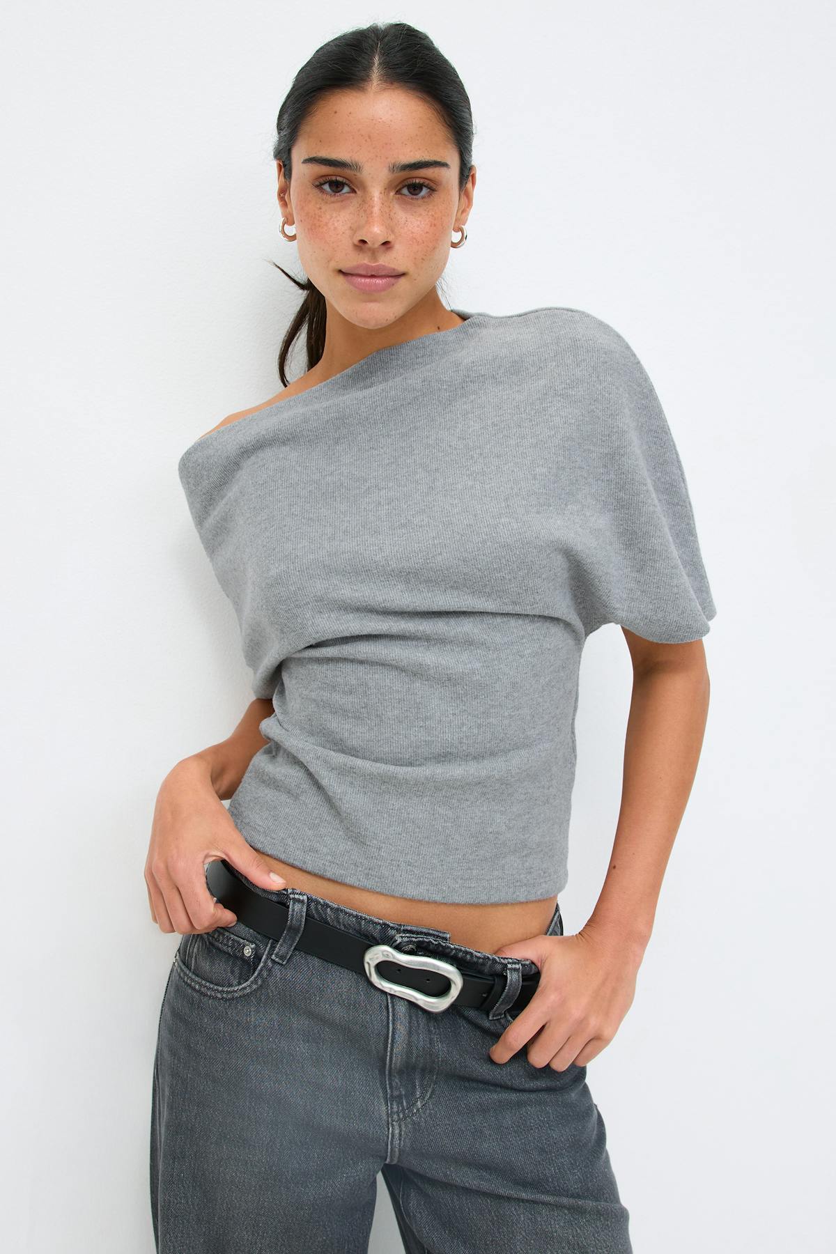 Soft asymmetric top - Grey melange