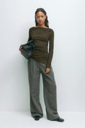 Asymmetric long sleeve top - Afterglow