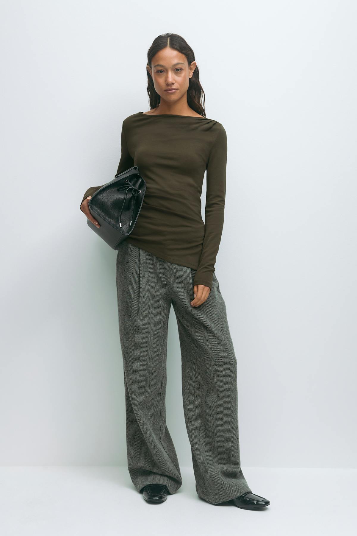Asymmetric long sleeve top - Afterglow