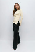 Asymmetric long sleeve top - Afterglow