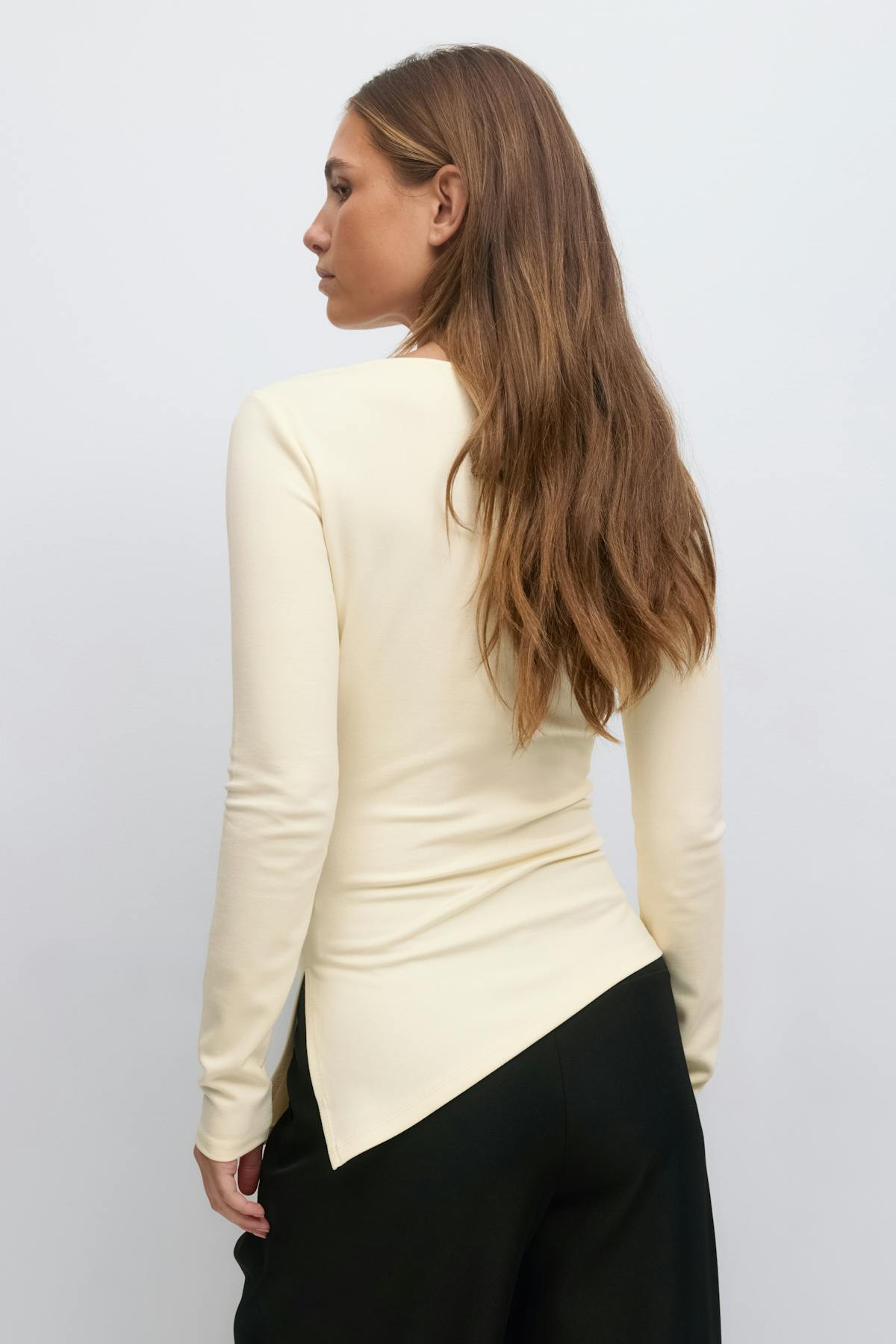Asymmetric long sleeve top - Afterglow