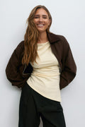 Asymmetric long sleeve top - Afterglow