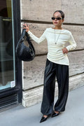 Asymmetric long sleeve top - Noir