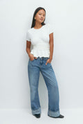 Peplum tee - Blanc cassé
