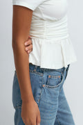Peplum tee - Blanc cassé