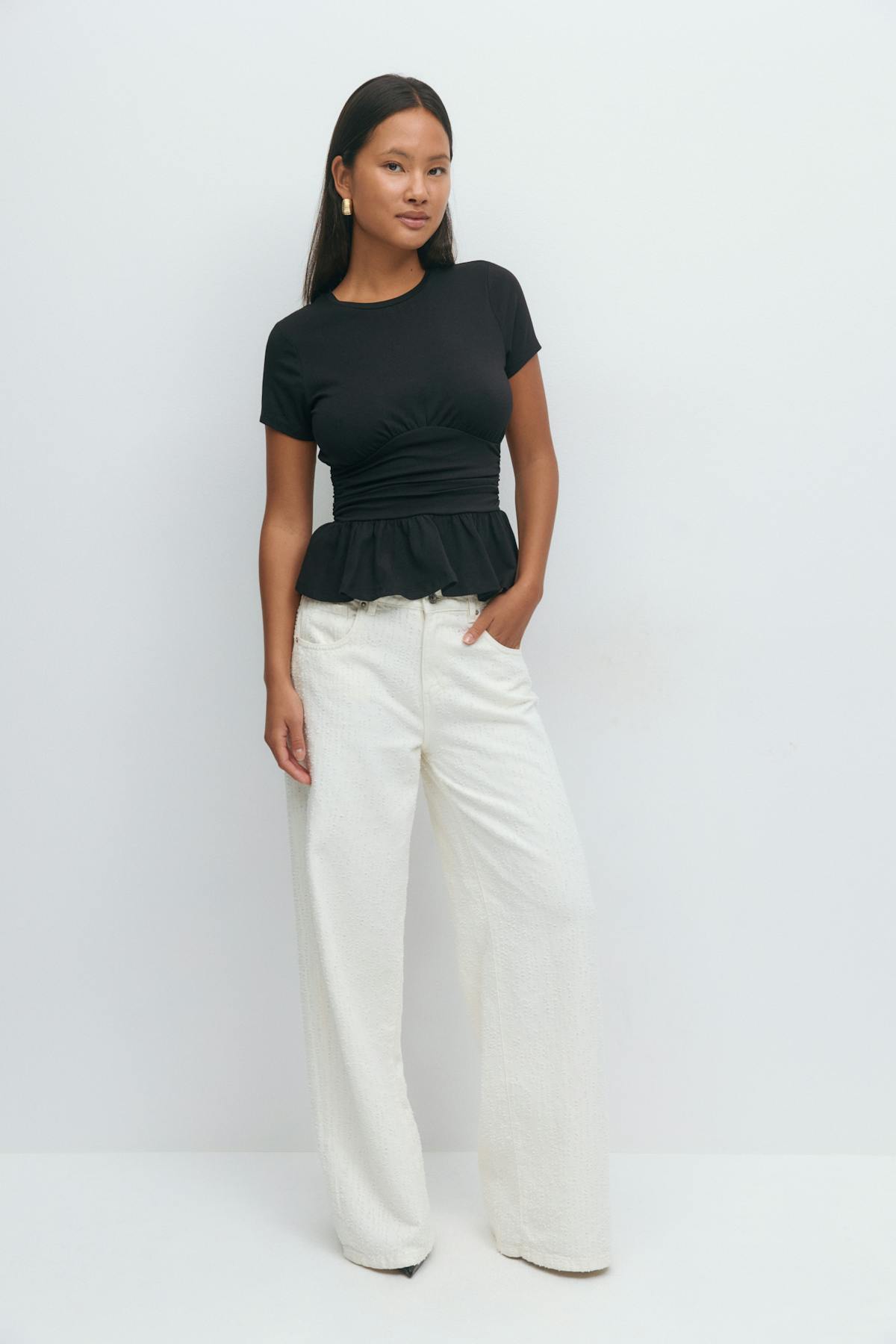 Peplum tee - Noir