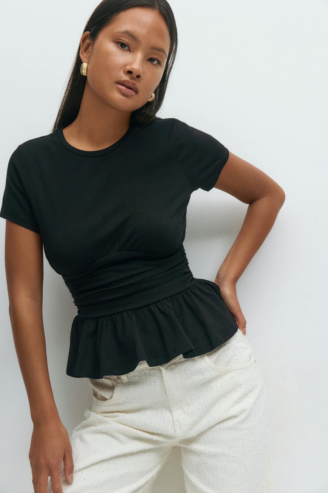 Peplum tee - Noir