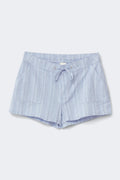 Linen blend mini cargo shorts - Blue/stripe