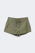 Linen blend mini cargo shorts - Noir