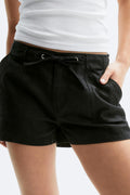 Linen blend mini cargo shorts - Blue/stripe