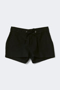 Linen blend mini cargo shorts - Noir