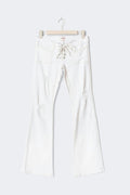 14+ pleated tie jeans tall - Blanc