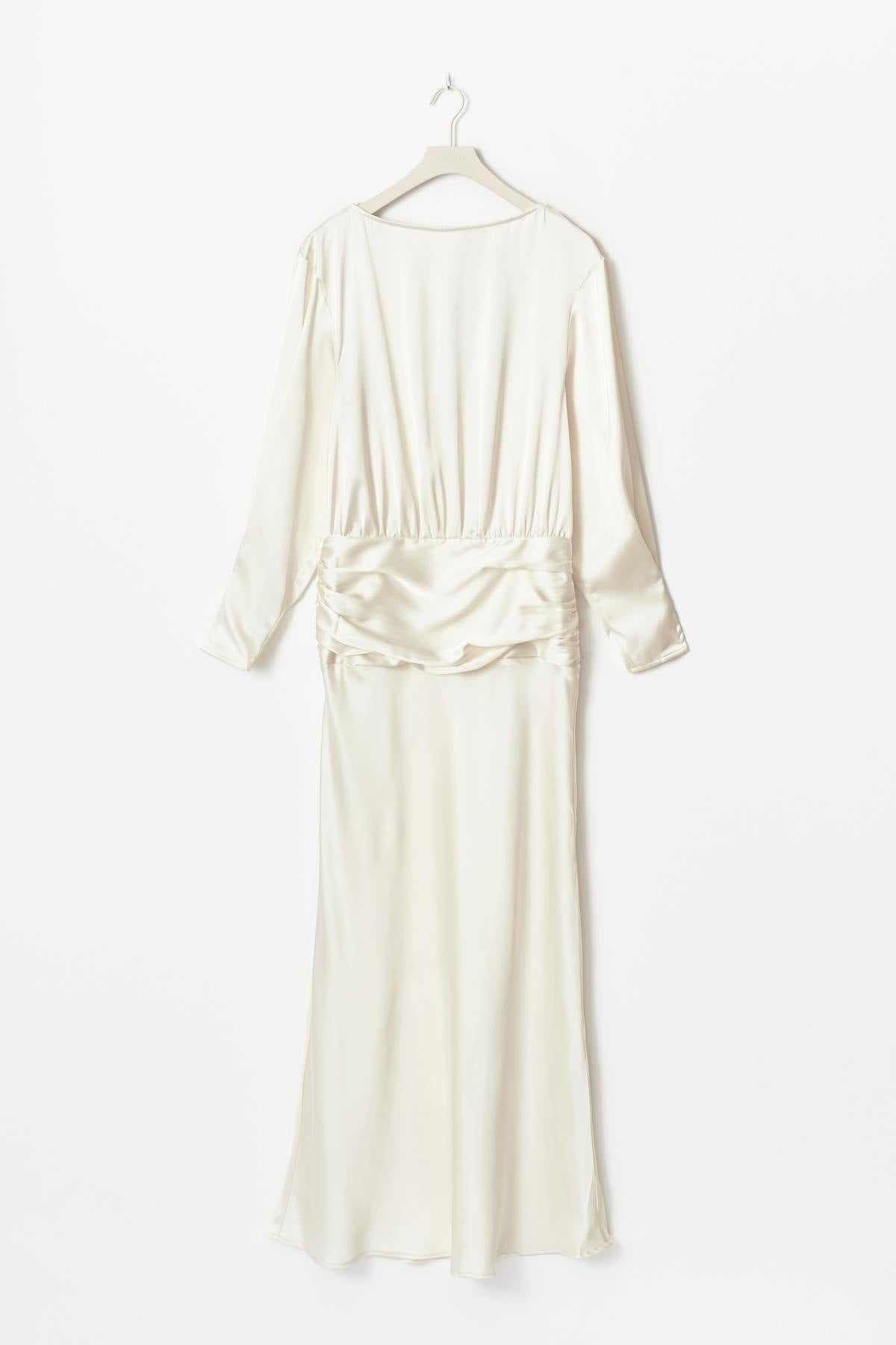 Satin maxi dress - Creme