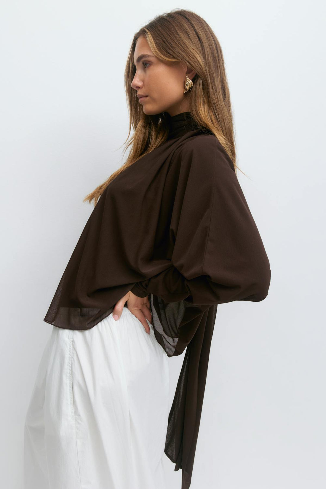 Tie detail top - Seal brown